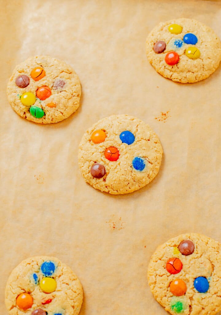 baked cookies on parchment paper