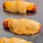 Cheesy Hot Dog Roll Ups recipe card