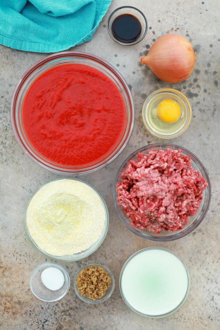 ingredients for Sloppy Joe casserole