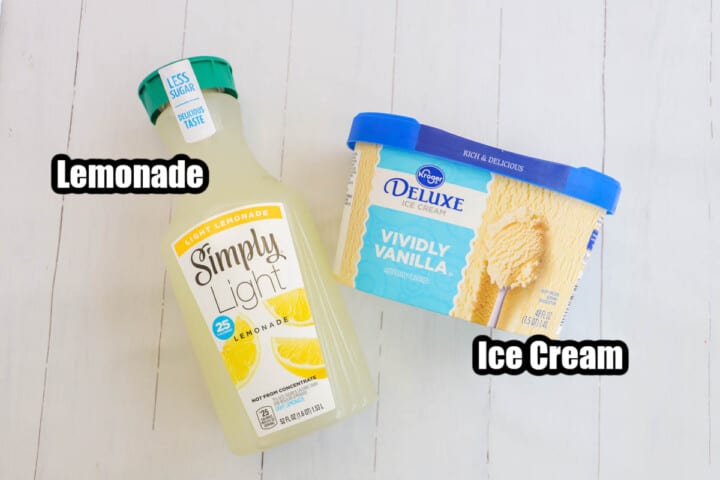 ingredients for frosted lemonade.