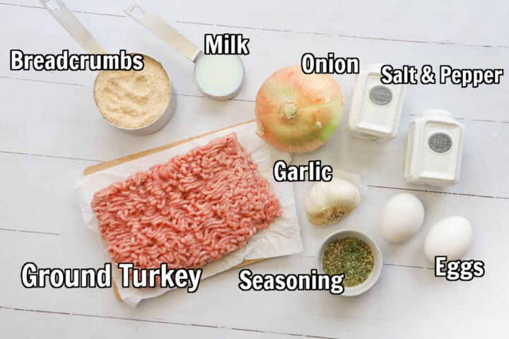 ingredients for turkey meatballs.