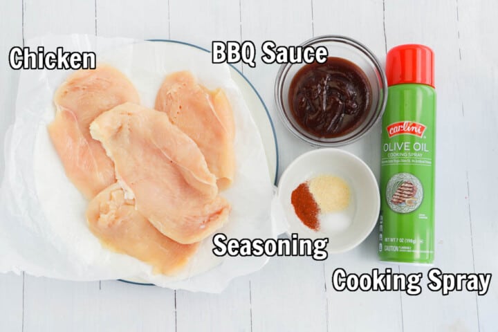 ingredients for air fryer BBQ Chicken.