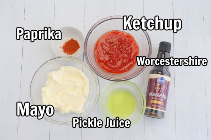 ingredients for homemade fry sauce.