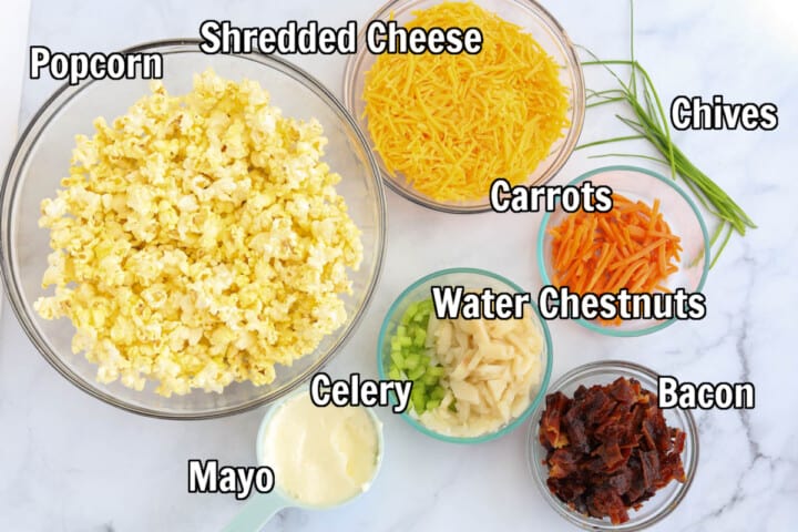 ingredients for popcorn salad.