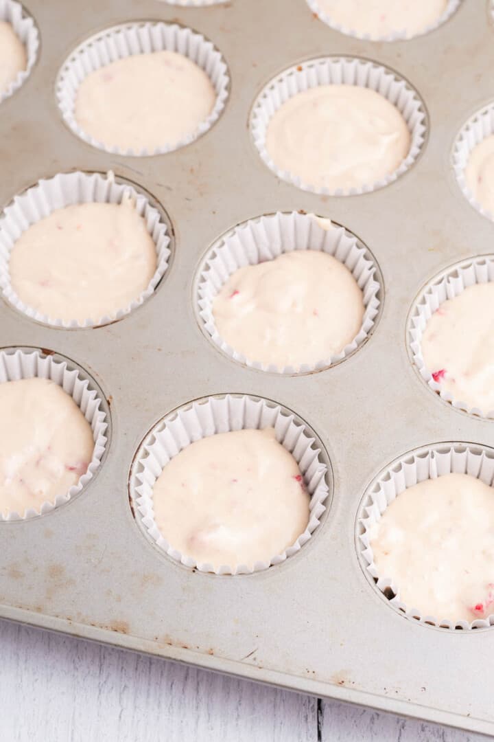 cupcakes in a cupcake pan and liners.