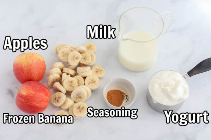 ingredients for apple pie smoothie.