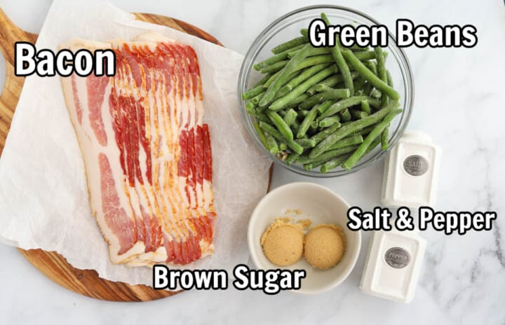 ingredients for bacon wrapped green beans.