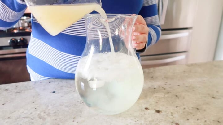 adding lemon juice to the sugar water.