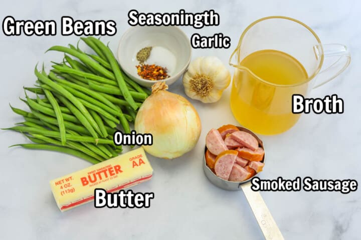 ingredients for Southern Green Beans.