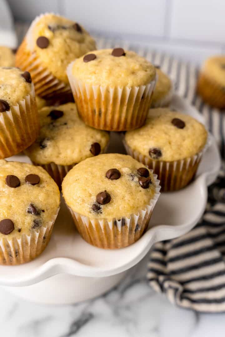 closeup of muffins on tray.