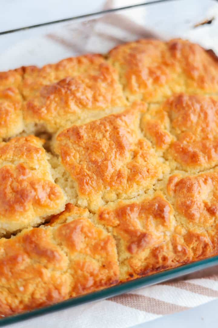 Butter Swim Biscuits in baking pan.