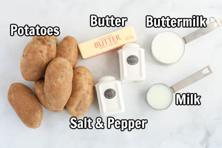 ingredients for the buttermilk mashed potatoes.