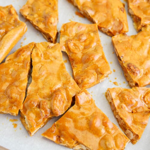 Microwave peanut brittle