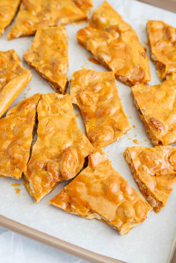 Microwave peanut brittle