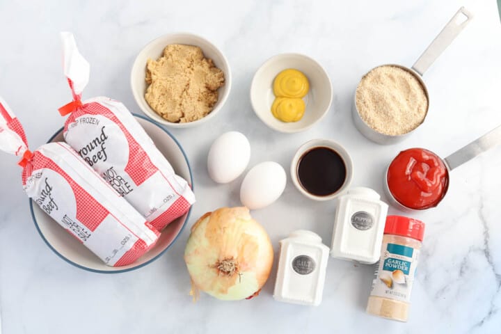 ingredients for mini meatloaf.