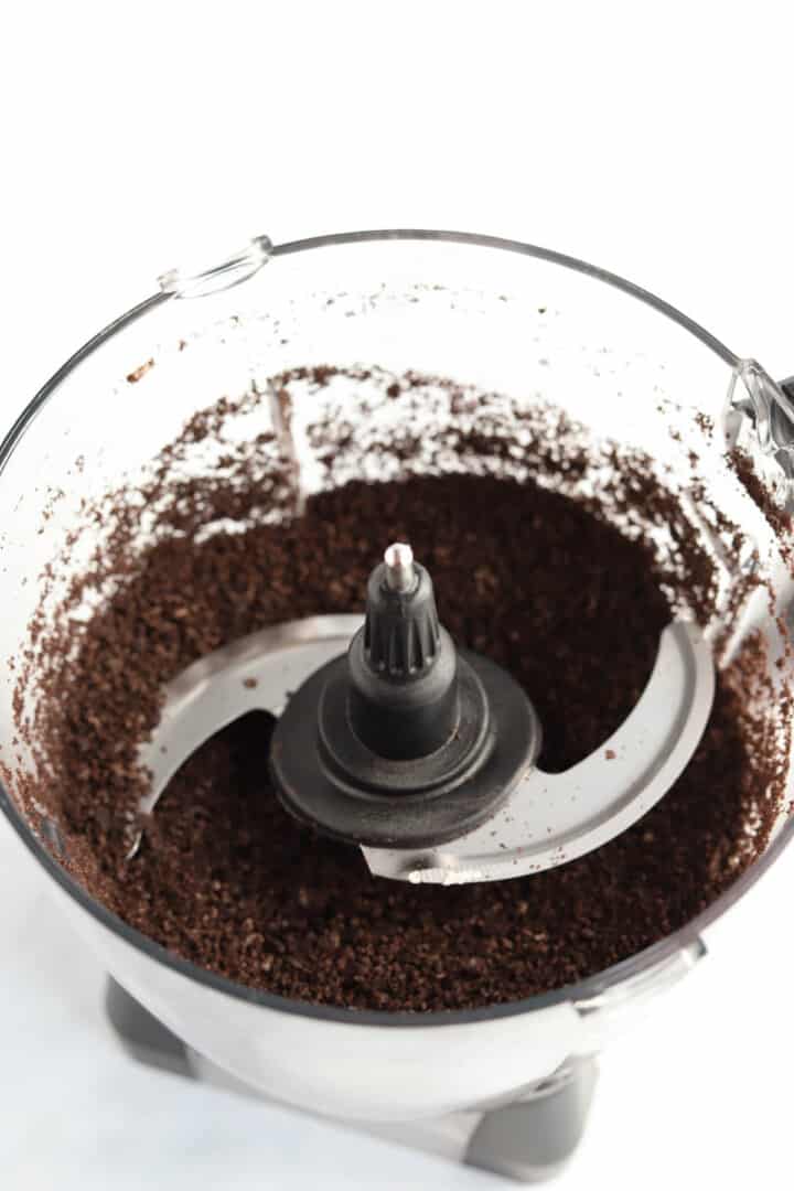 crushed Oreos in food processor.