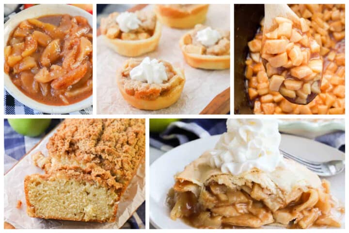 apple recipes for roundup collage.