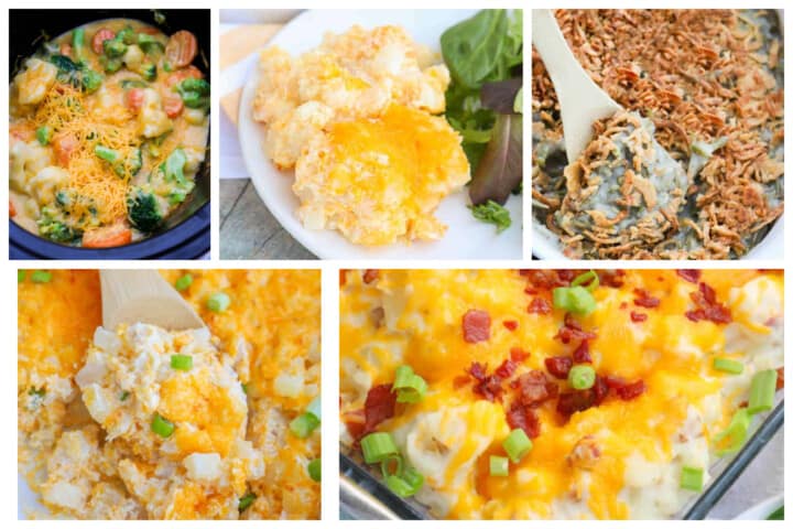 side dish casserole collage.