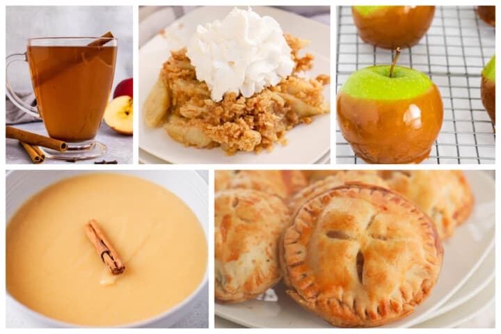 apple recipes for roundup collage.