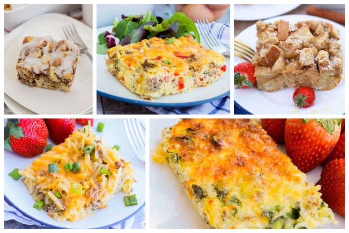 breakfast casserole collage.