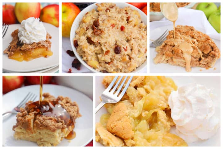 apple recipes for roundup collage.
