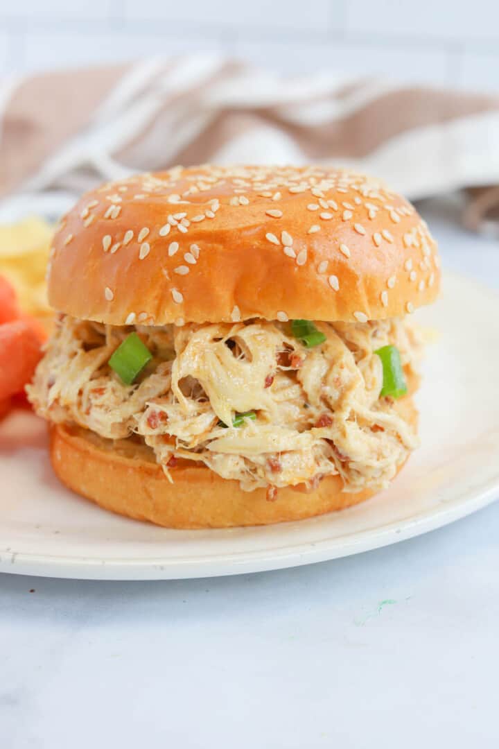 Crack Chicken Sandwiches made on hamburger bun.