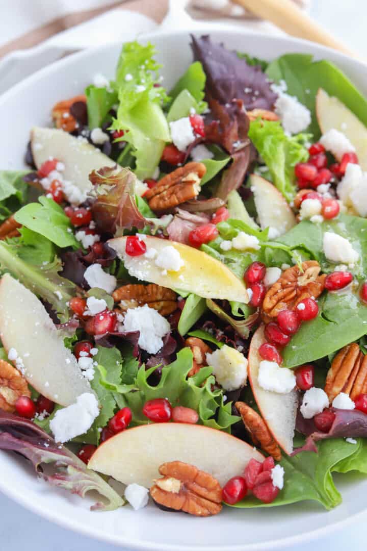 closeup of Thanksgiving salad.