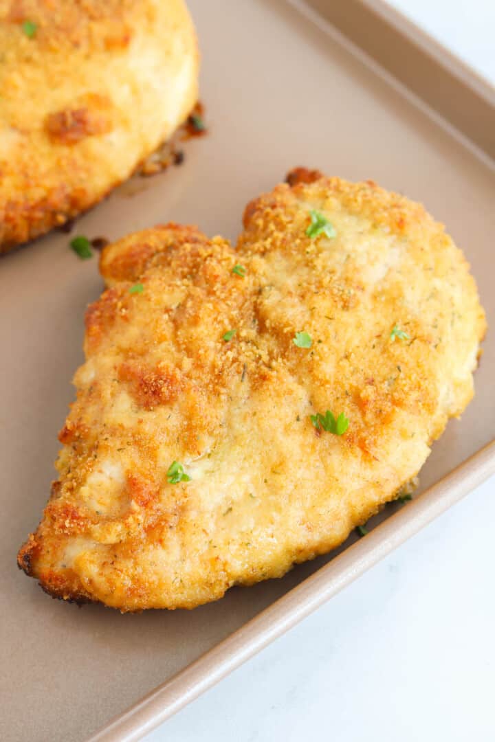 Ranch Chicken baked on sheet pan.