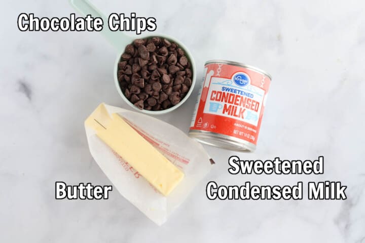 ingredients for homemade hot fudge.