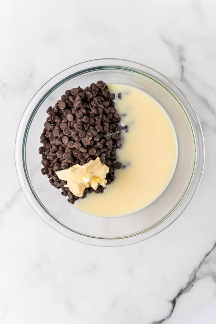 adding the ingredients to a microwave safe bowl.