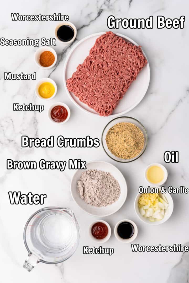 ingredients for Salisbury steak.