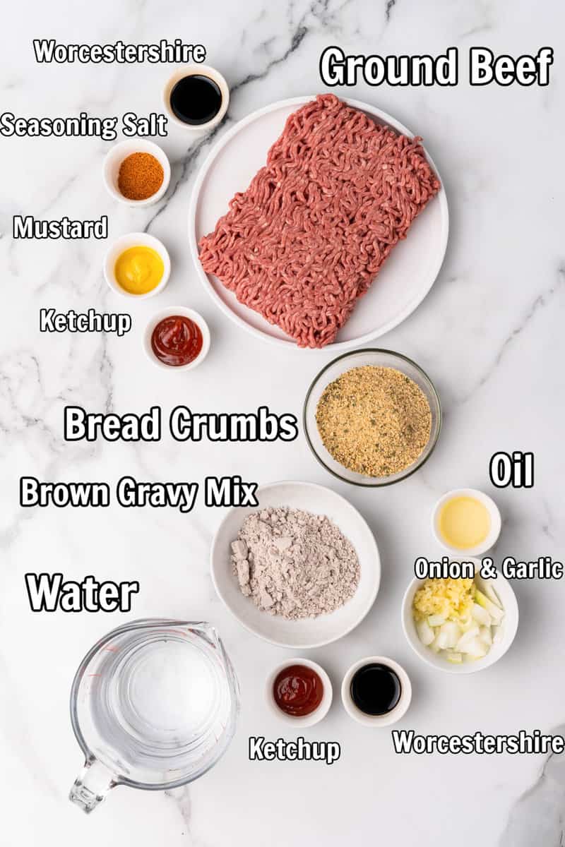 ingredients for Salisbury steak.