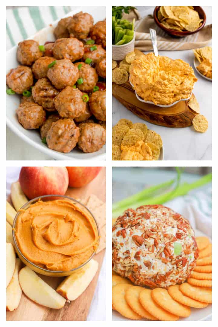 Easy Thanksgiving Appetizers 4 recipe collage.