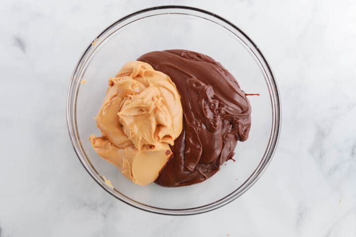 adding the 2 ingredients to a large bowl.