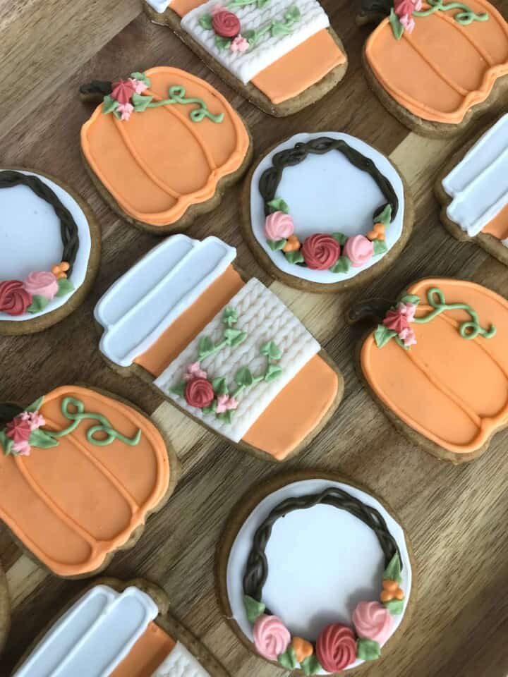 These Pumpkin Spice Latte Cookies are soft and spiced with a hint of espresso! Not too sweet, so perfect to frost with royal icing or buttercream!