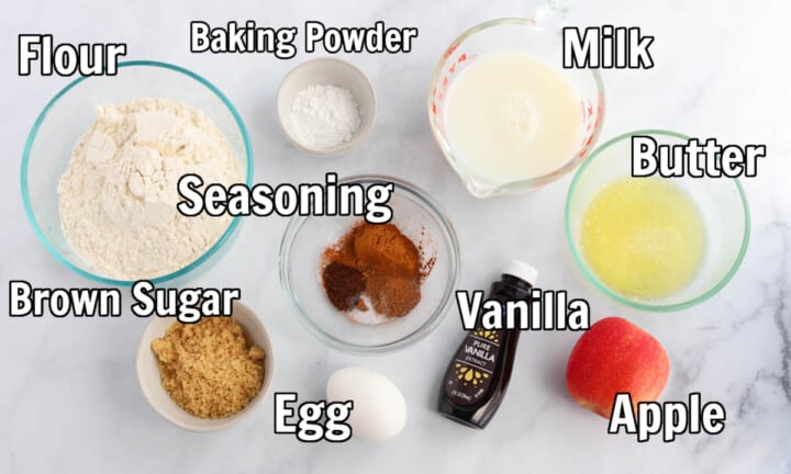 ingredients for apple pie pancakes.