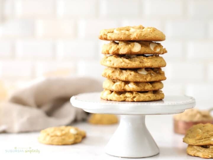 Pumpkin Spice Cookies with White Chocolate Chips