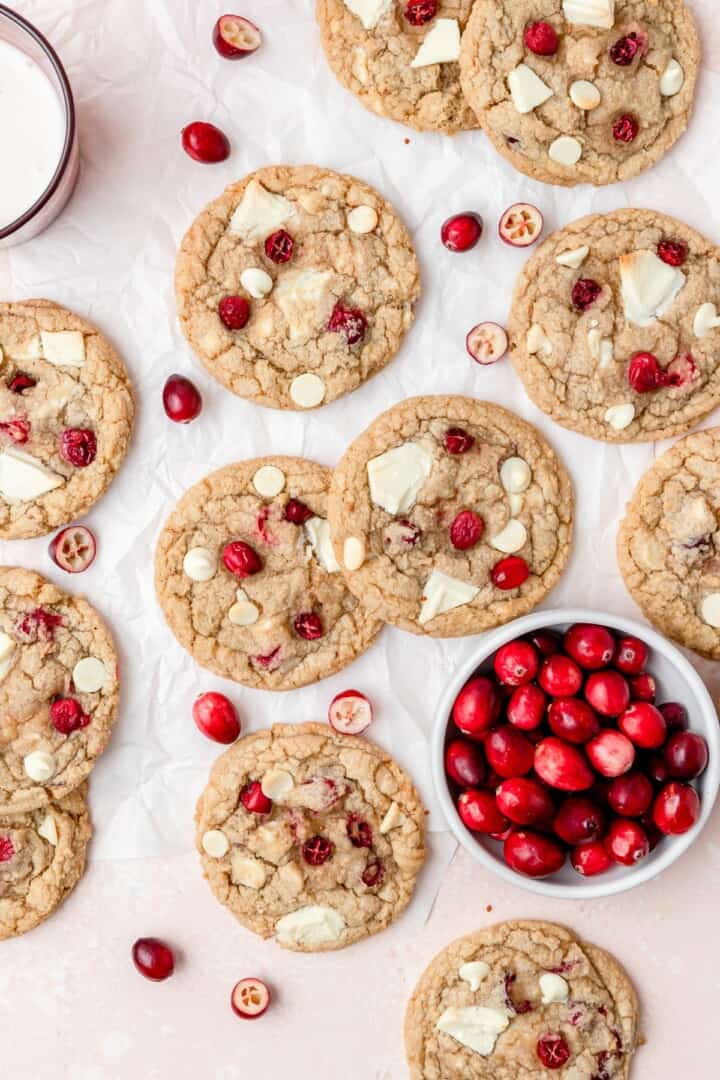 fresh cranberry white chocolate cookies