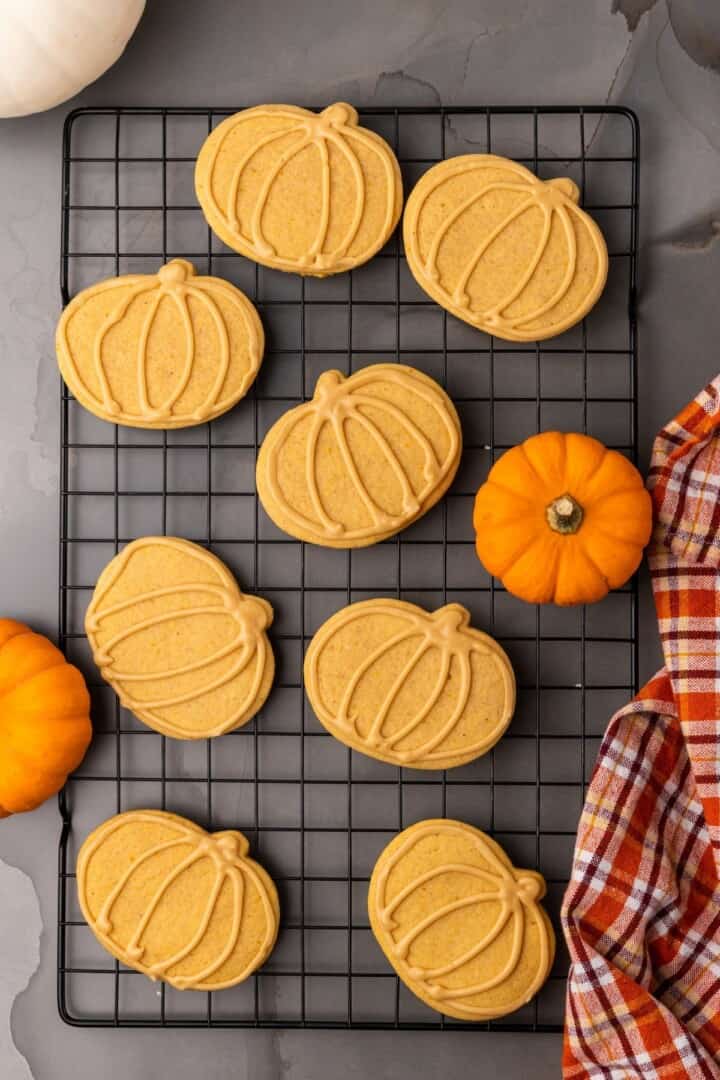Maple Glazed Pumpkin Sugar Cookies