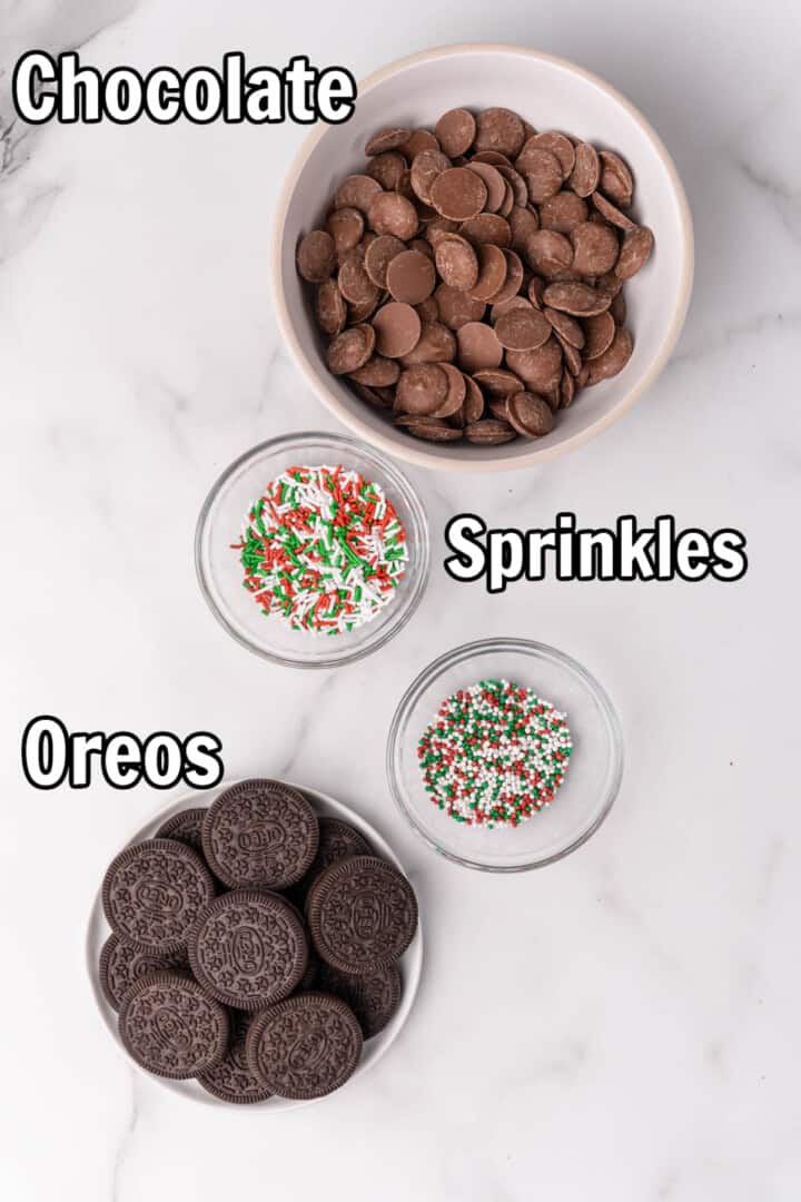 ingredients for Chocolate Covered Oreos.