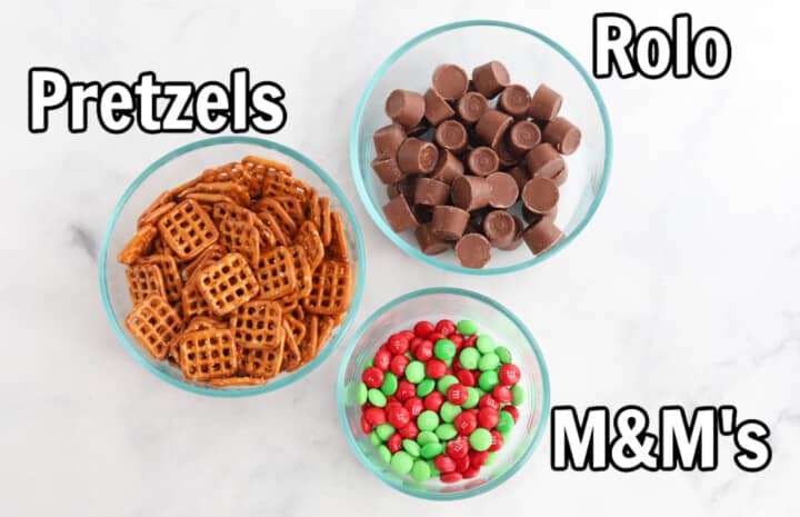 ingredients for Rolo Pretzels.