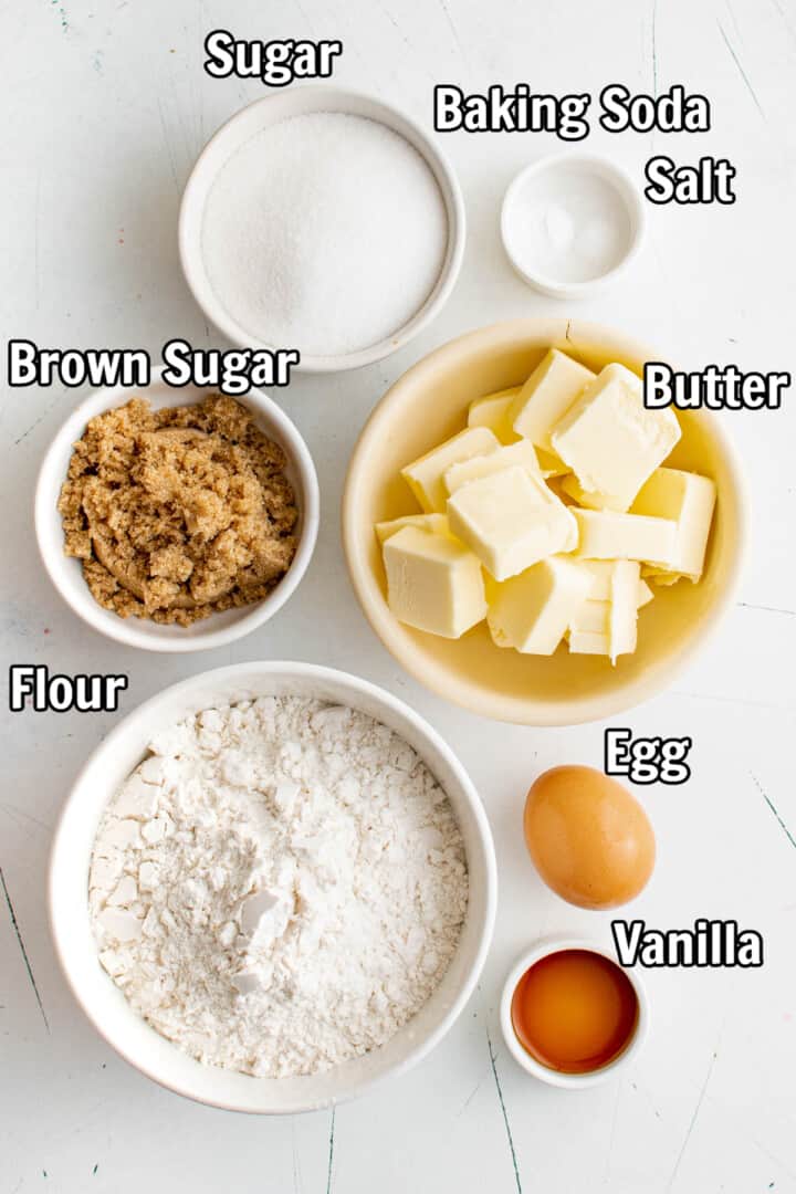 ingredients for Slice and Bake Cookies.