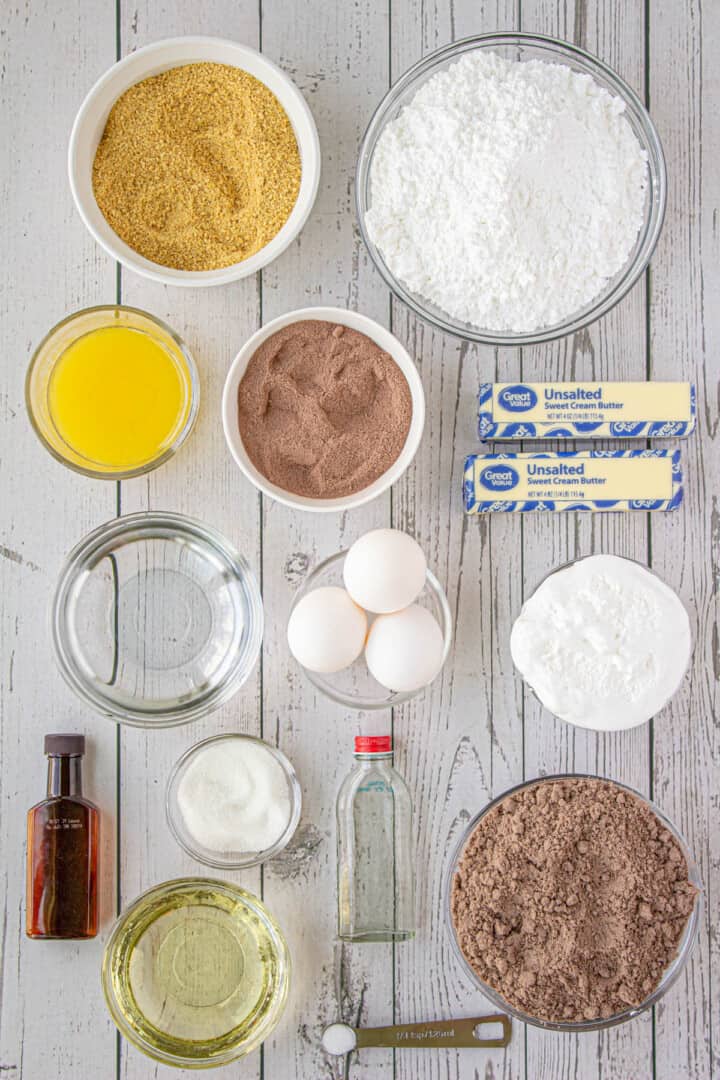 ingredients for S'mores cupcakes.