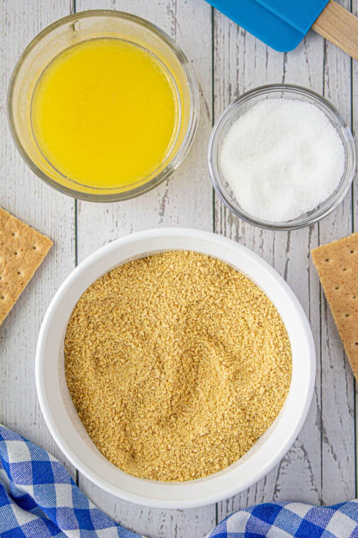 ingredients for the graham cracker crust.