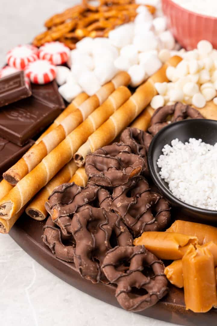 closeup of hot chocolate board.