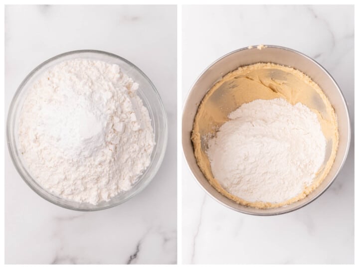 mixing the dry ingredients for the cookies.