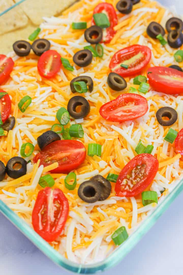 closeup of 5 layer dip.