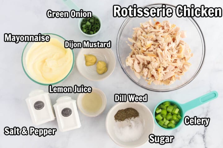 ingredients for the chicken salad.