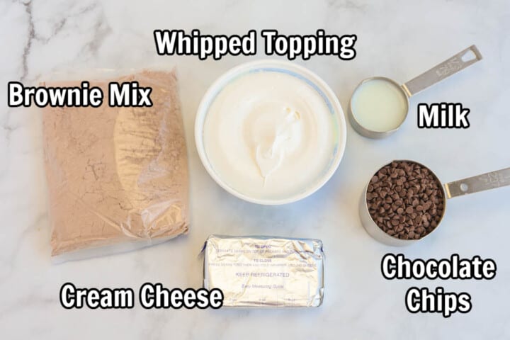 ingredients for brownie batter dip.