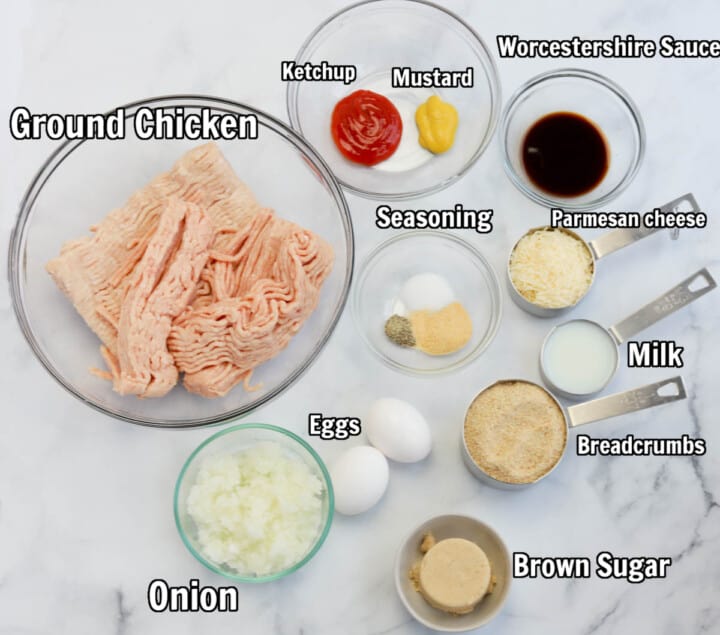 ingredients for chicken meatloaf.
